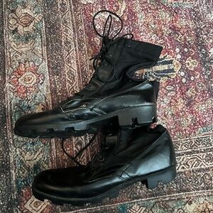 Men's Black Lace-Up Combat Boots